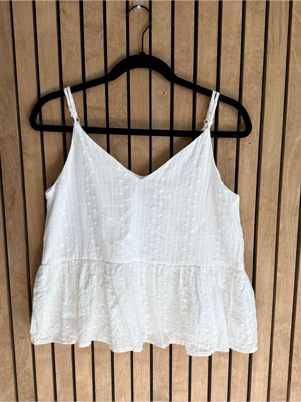 Wishlist White Eyelet Ruffle Tank